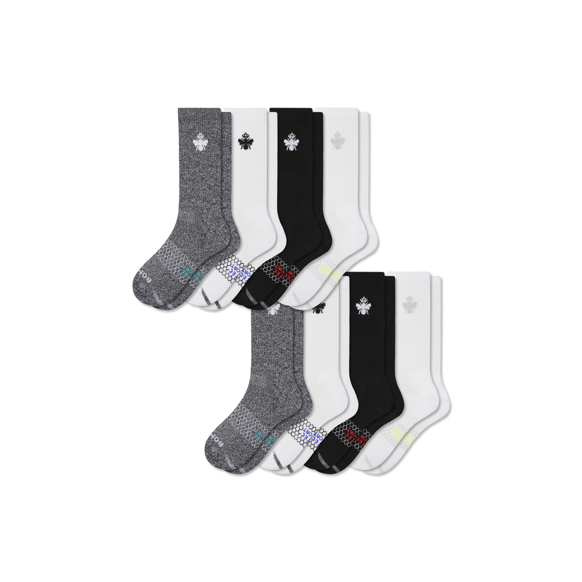 Bombas Women's All Sport Calf Socks 8-Pack, Cushioned Athletic Socks