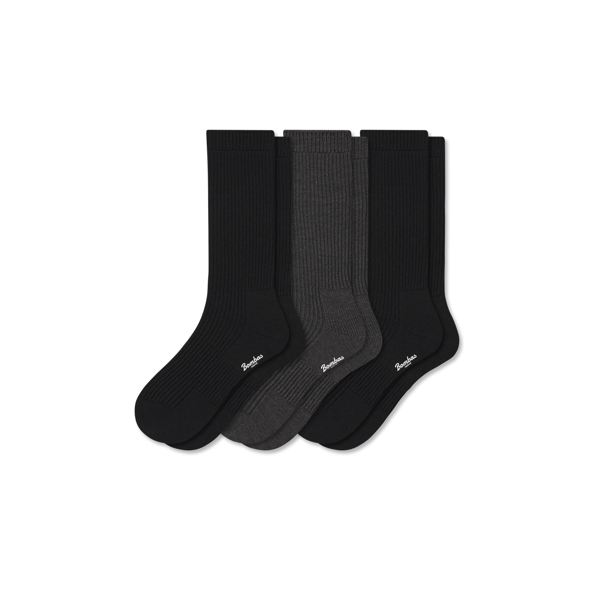 Bombas Women's Merino Cashmere Blend Fine Rib Calf Sock 3-Pack