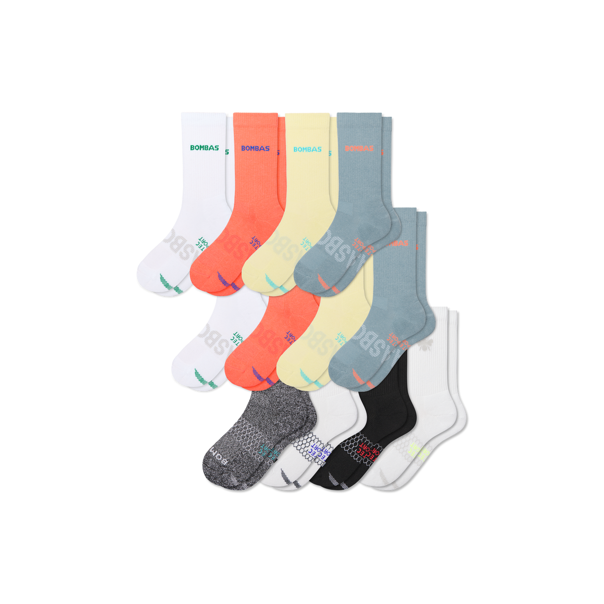 Bombas Youth All Sport Calf Socks 12-Pack