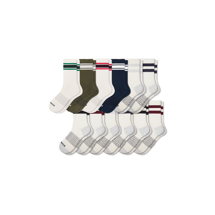 Bombas Men's Vintage Stripes Half Calf Socks 12-Pack