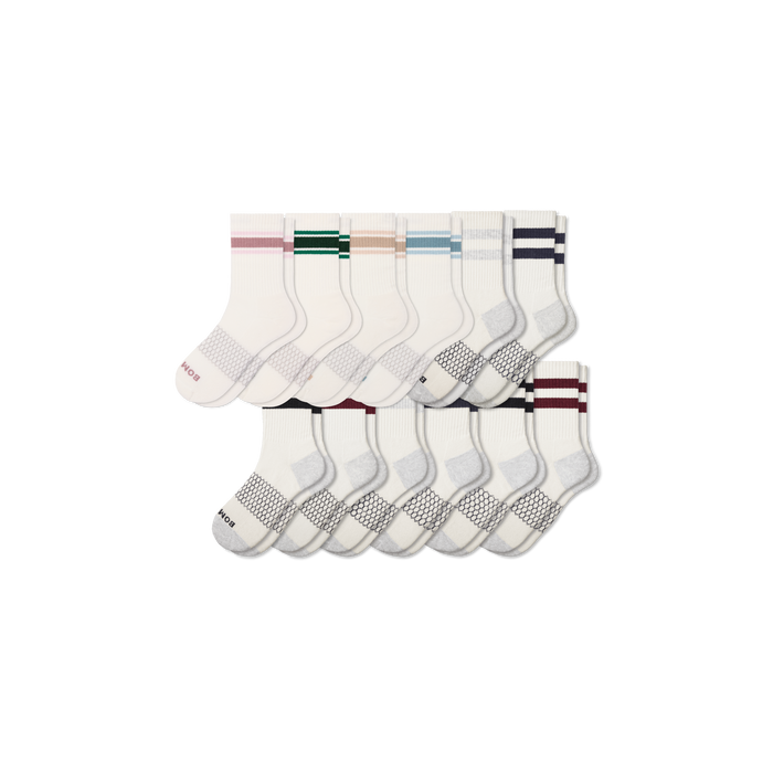 Bombas Women's Vintage Stripes Half Calf Socks 12-Pack