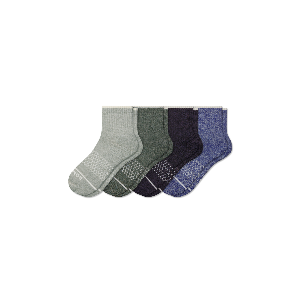 Bombas Men's Merino Wool Blend Quarter Socks 4-Pack