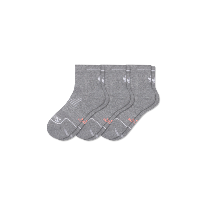 Bombas Women's Run Quarter Socks 3-Pack, Lightweight Breathable Running Socks