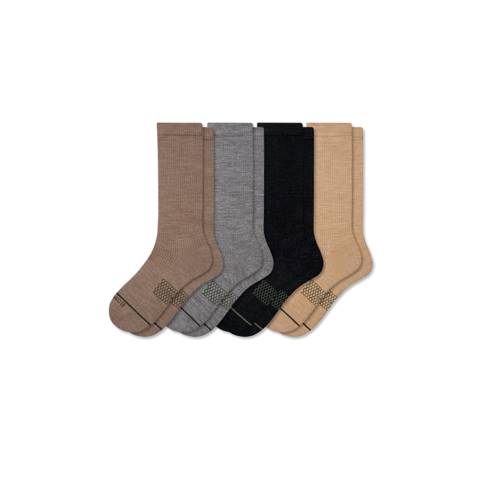 Bombas Women's Merino Wool Blend Modern Rib Calf Sock 4-Pack