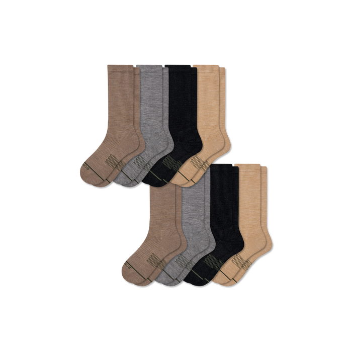 Bombas Women's Merino Wool Blend Modern Rib Calf Sock 8-Pack