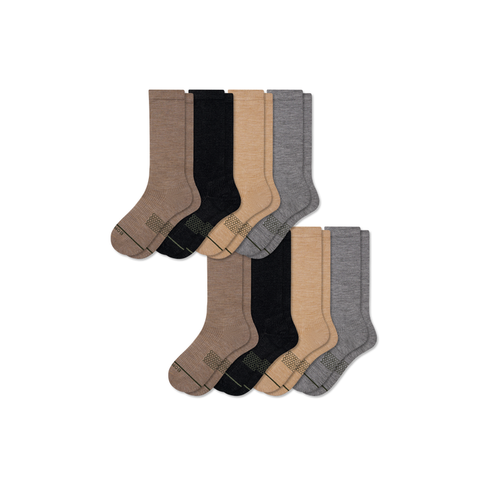 Bombas Men's Merino Wool Blend Modern Rib Calf Socks 8-Pack