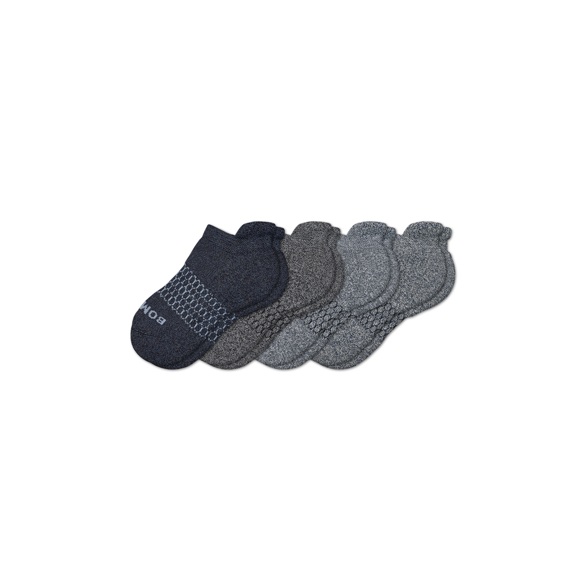 Bombas Youth Marl Ankle Socks 4-Pack - Kids Seamless Toe Cotton Socks
