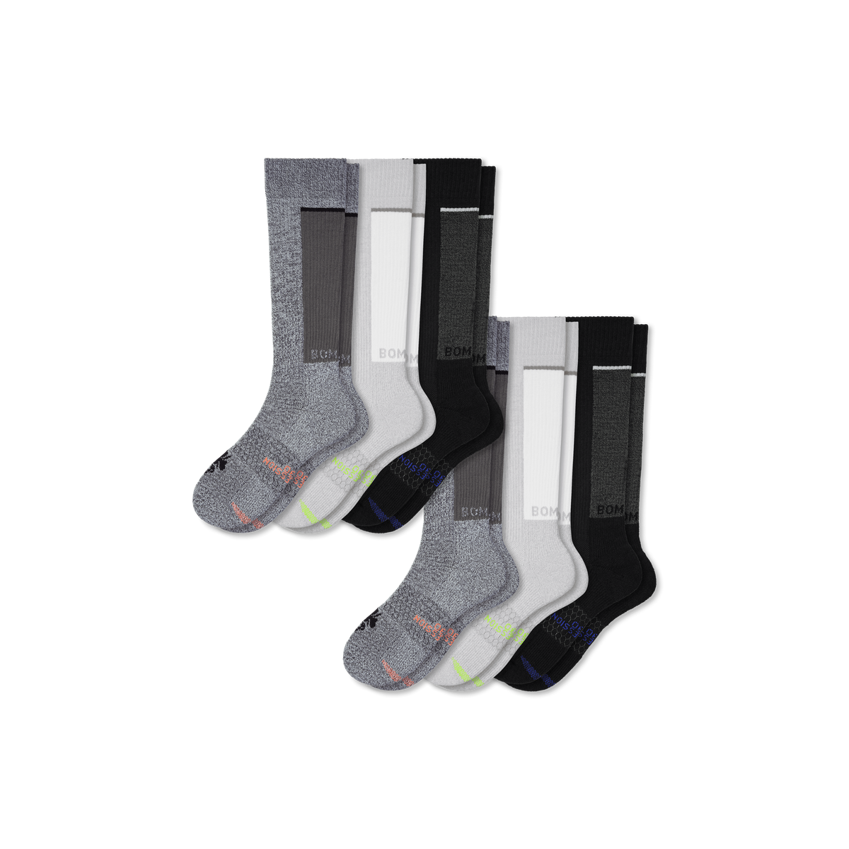 Bombas Men's Medical Grade Compression Knee High Sock 6-Pack 20-30mmHg