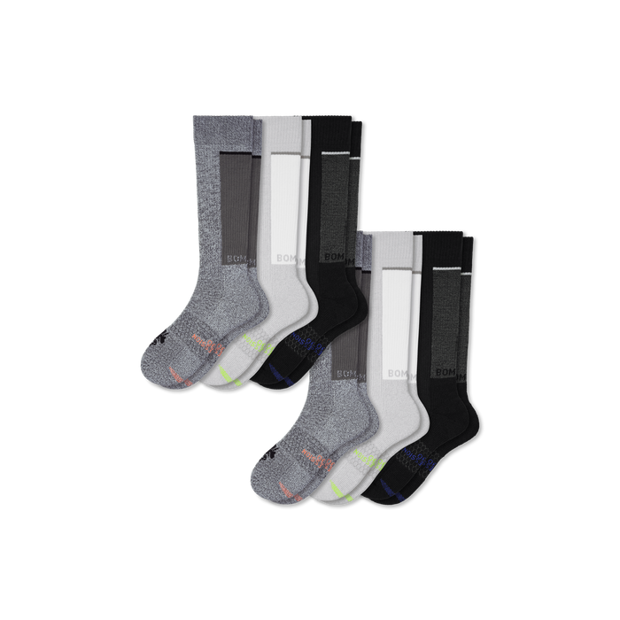 Bombas Men's Medical Grade Compression Knee High Sock 6-Pack 20-30mmHg