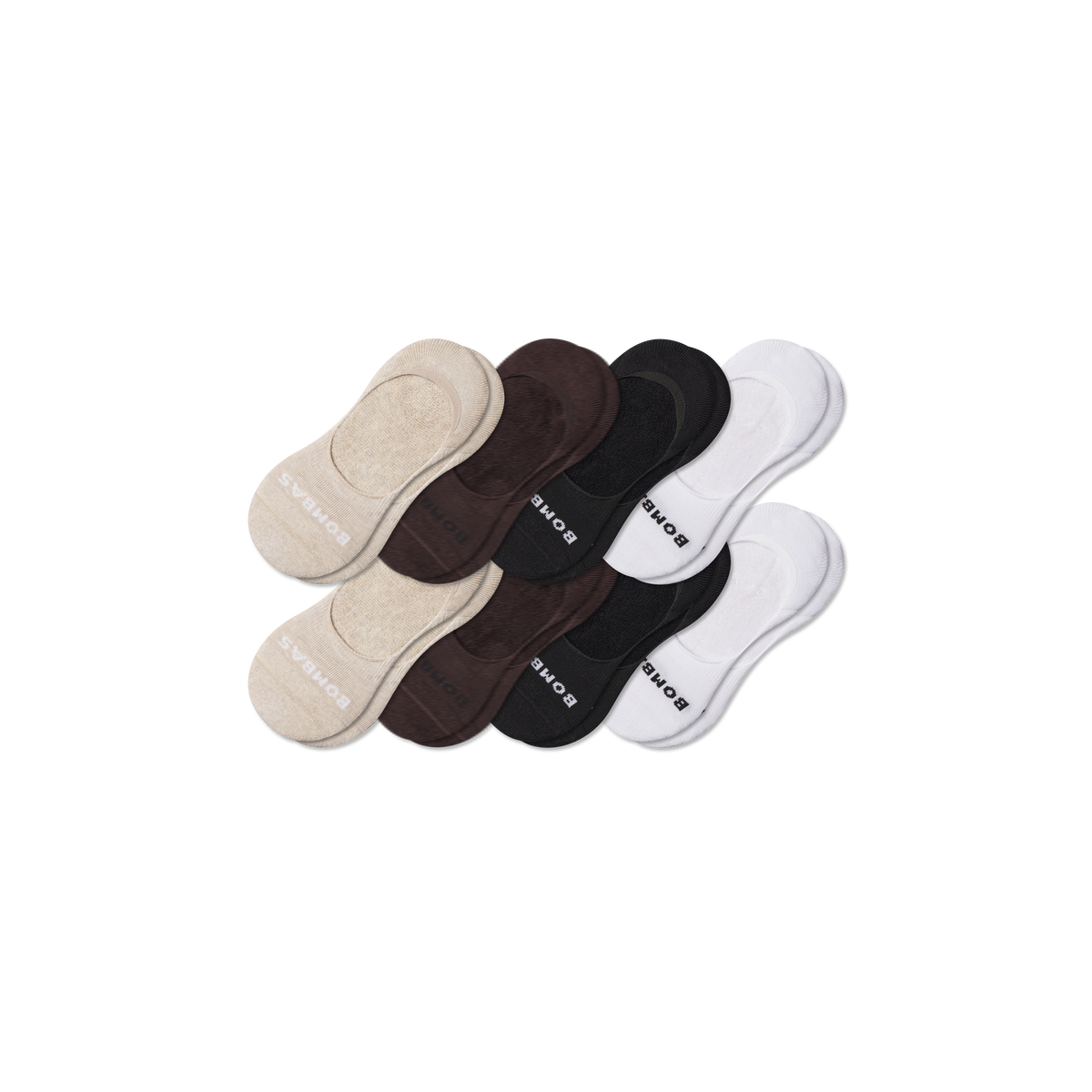 Bombas Women's Mid-Cut Cushioned No Show Socks 8-Pack - Midweight Low Socks