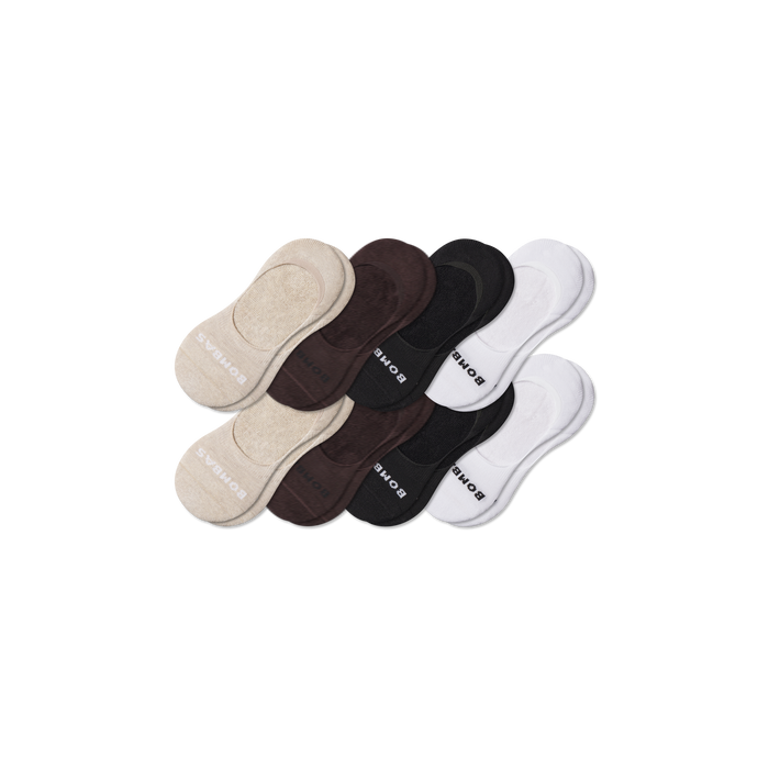 Bombas Women's Mid-Cut Cushioned No Show Socks 8-Pack - Midweight Low Socks