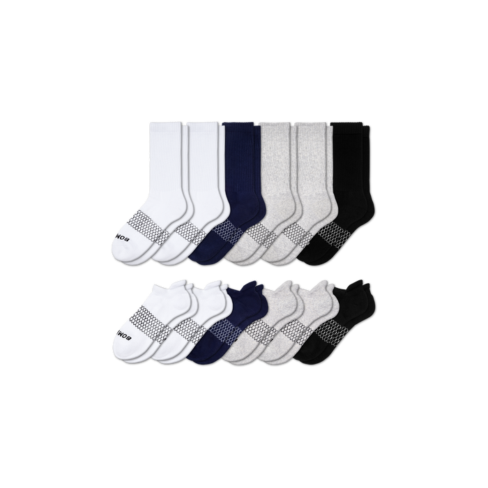Bombas Men's Calf & Ankle Socks 12-Pack