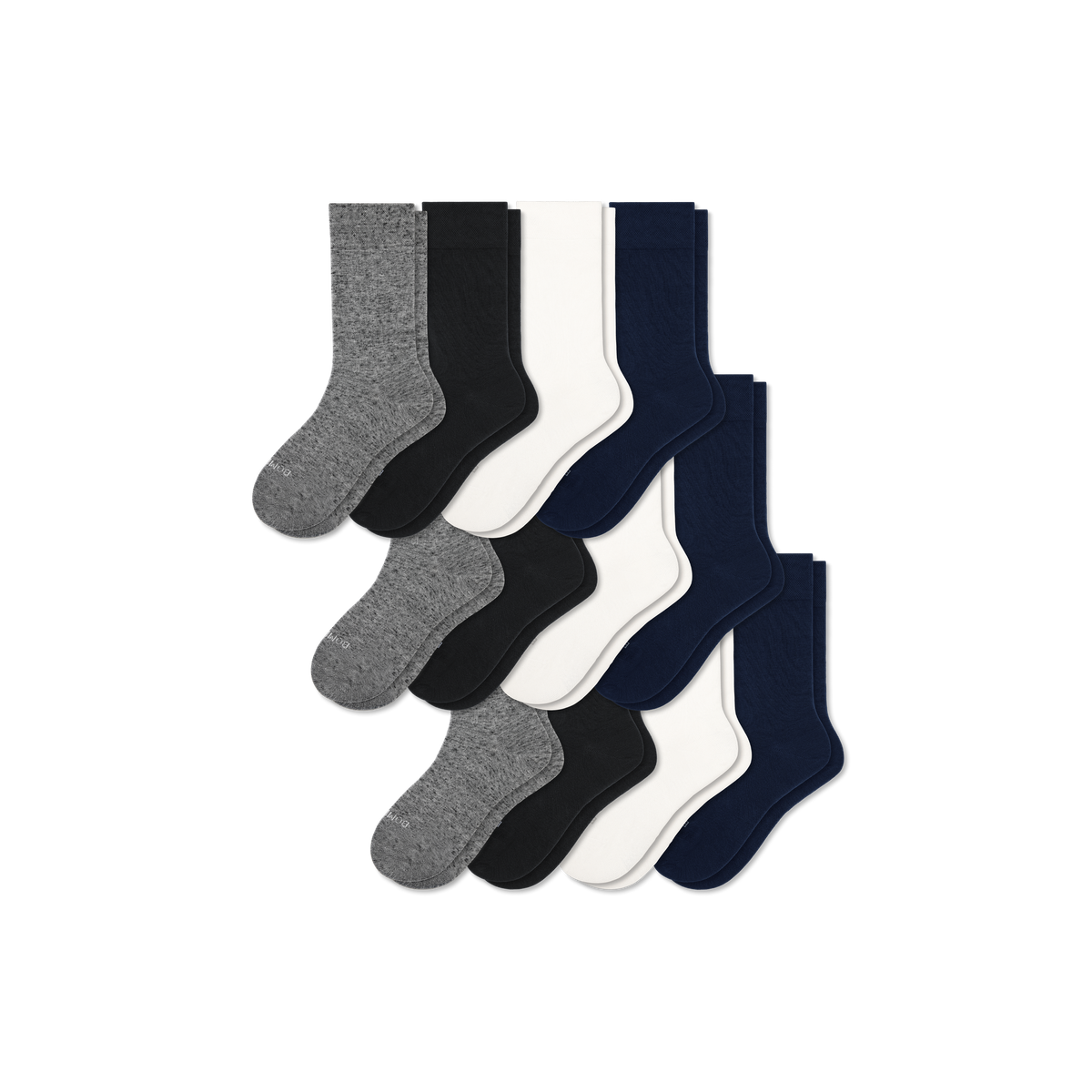 Bombas Youth Lightweight Calf Socks 12-Pack - Kids Flat Knit Socks