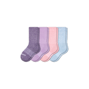 Bombas Youth Marl Calf Socks 4-Pack - Kids Seamless Toe Cotton Socks