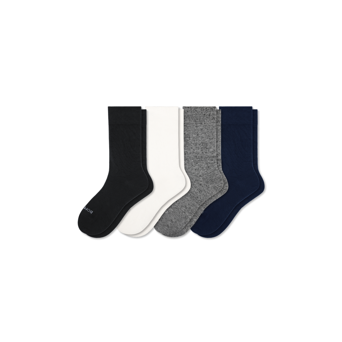 Bombas Youth Lightweight Calf Socks 4-Pack - Kids Flat Knit Seamless Toe Socks