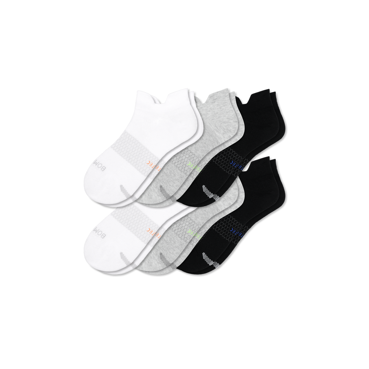 Bombas Women's UltraLite Sport Ankle Socks 6-Pack, Lightweight Running Socks