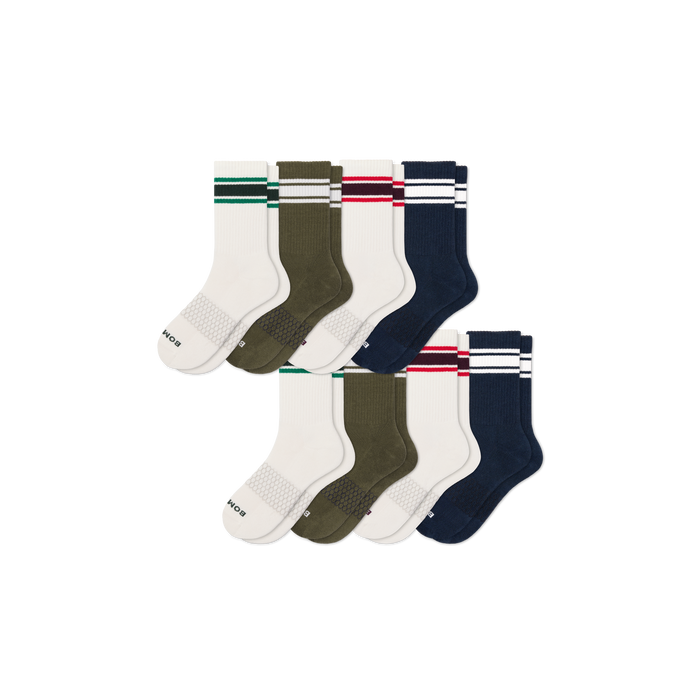 Bombas Men's Vintage Stripes Half Calf Sock 8-Pack