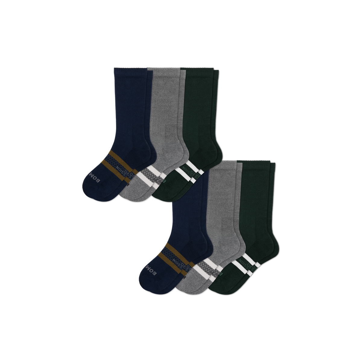 Bombas Men's Everyday Compression Calf Socks 6-Pack 15-20mmHg
