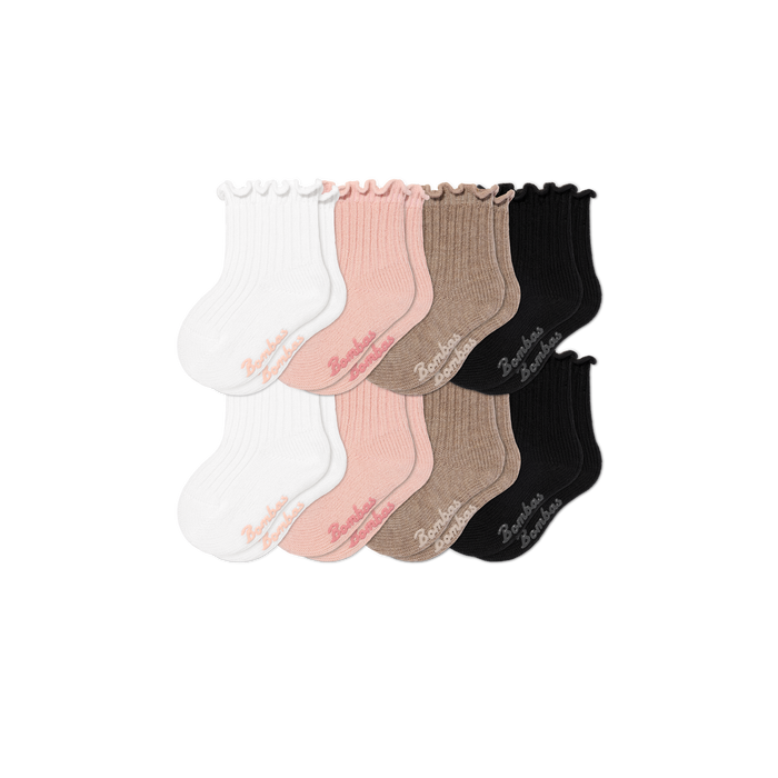 Bombas Baby Ruffle Rib Calf Socks 8-Pack, 6-12 Months