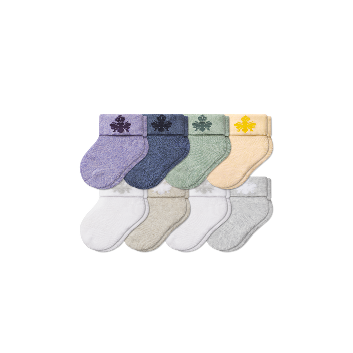 Bombas Baby Socks 8-Pack (0-6 Months) - Seamless Cotton Socks