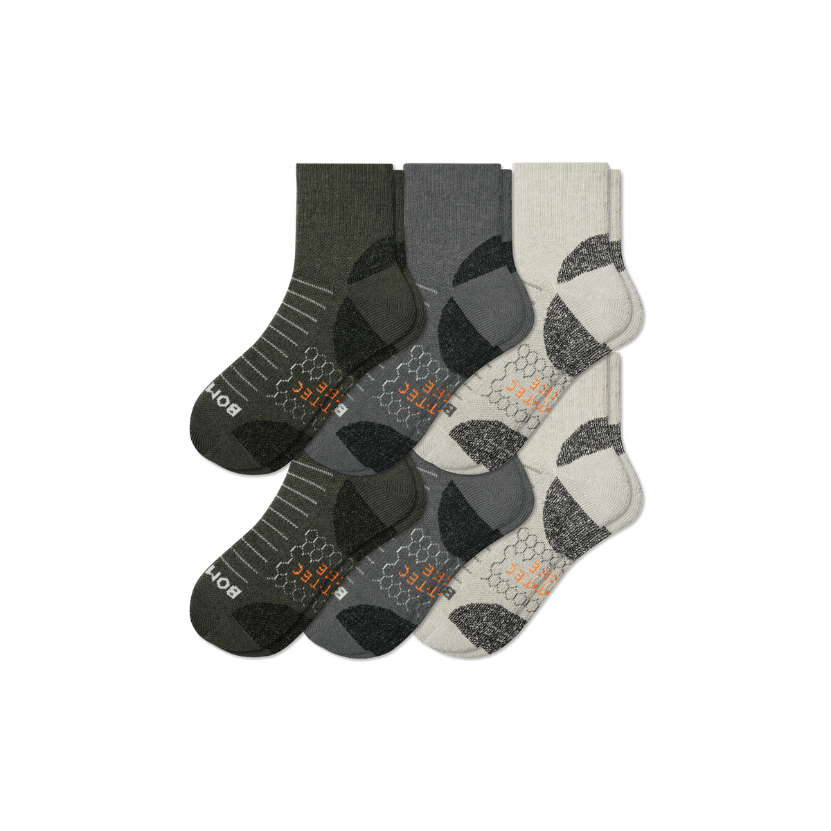 Bombas Men's Hiking Quarter Socks 6-Pack
