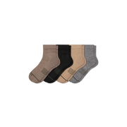 Bombas Men's Merino Wool Blend Modern Rib Quarter Sock 4-Pack