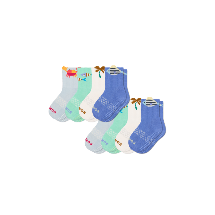 Bombas Junior Calf Socks 8-Pack - Kids Seamless Toe Arch Support Socks