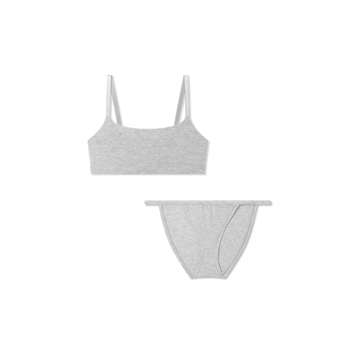 Bombas Women's Super Soft Scoop Bralette + String Bikini Pack