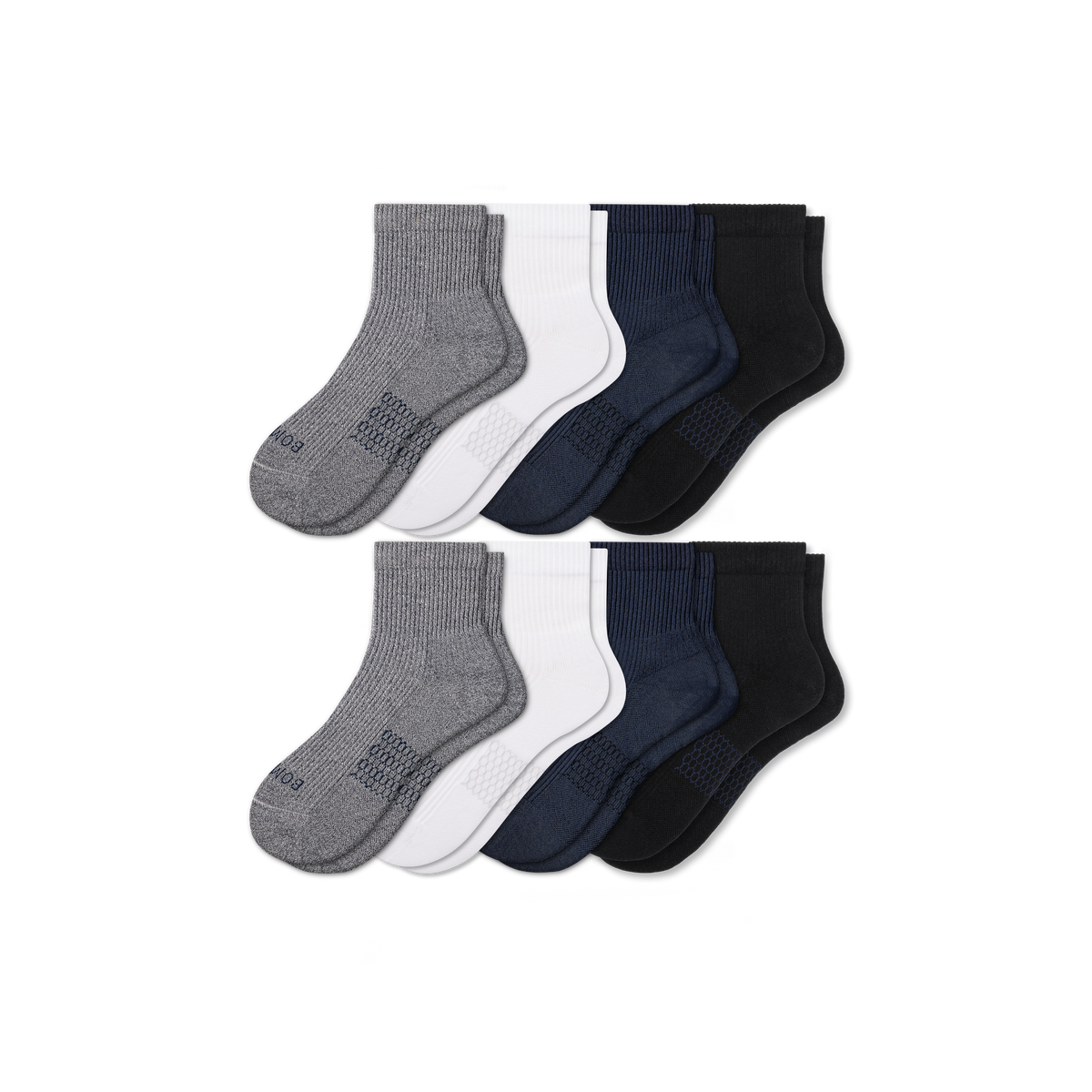 Bombas Women's Modern Rib Quarter Sock 8-Pack
