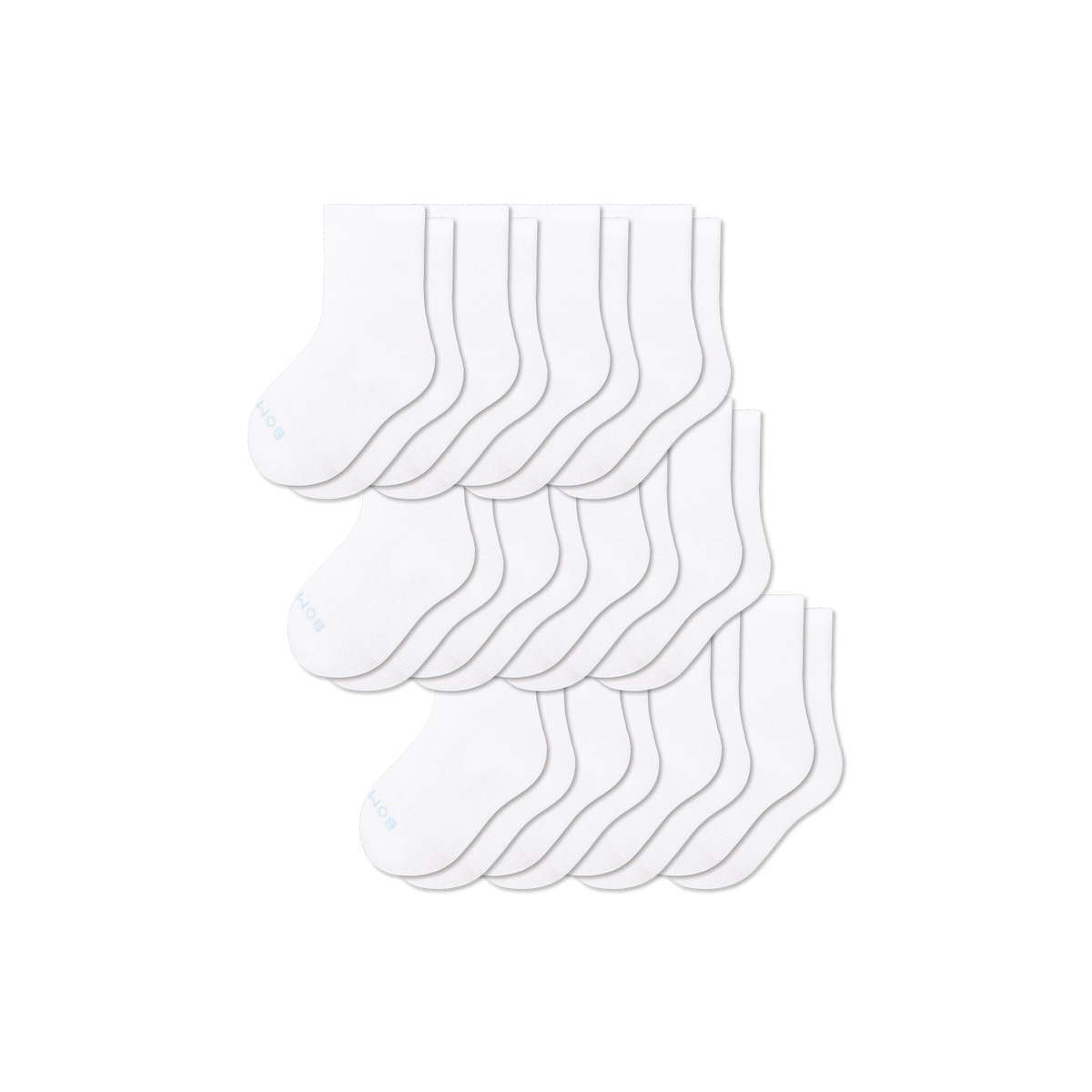 Bombas Junior Lightweight Calf Socks 12-Pack - Kids Seamless Cotton Socks