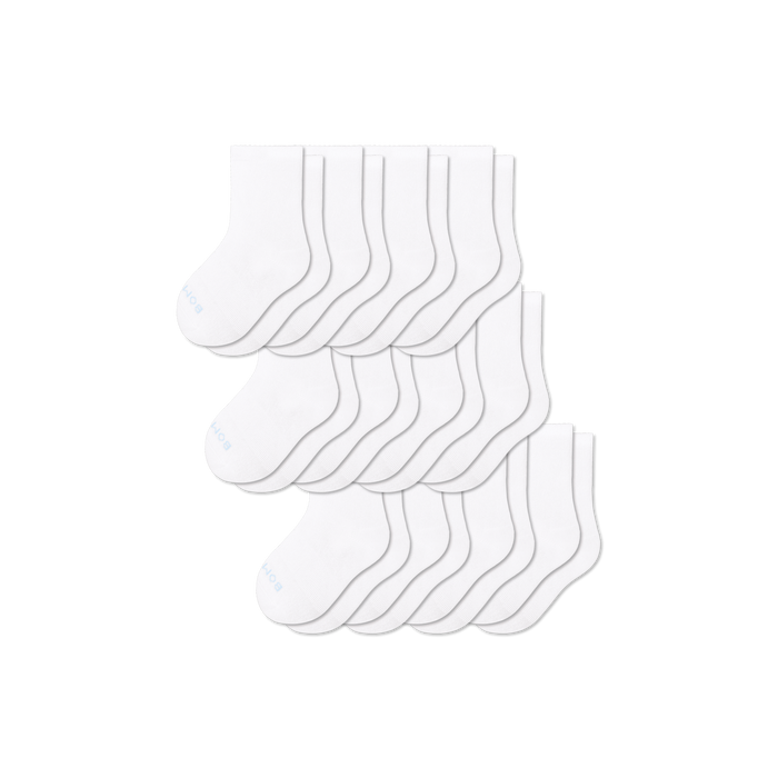 Bombas Junior Lightweight Calf Socks 12-Pack - Kids Seamless Cotton Socks