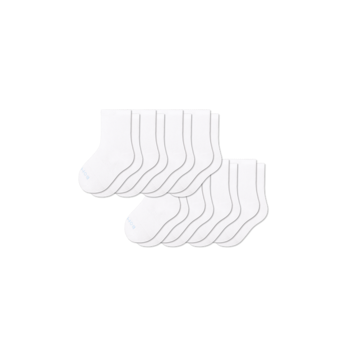 Bombas Junior Lightweight Calf Socks 8-Pack - Kids Seamless Cotton Socks