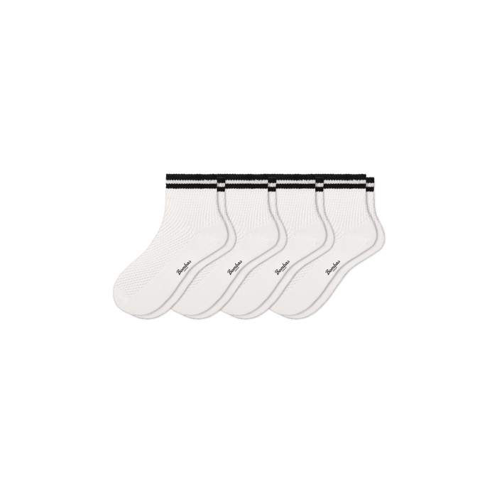 Bombas Women's Vintage Stripes Open Knit Quarter Sock 4-Pack