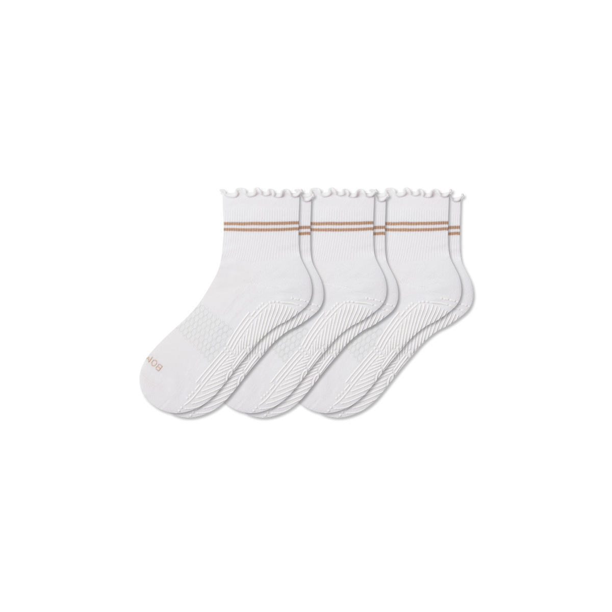 Bombas Women's Studio Gripper Quarter Socks 3-Pack, Non-Slip Yoga & Pilates Socks