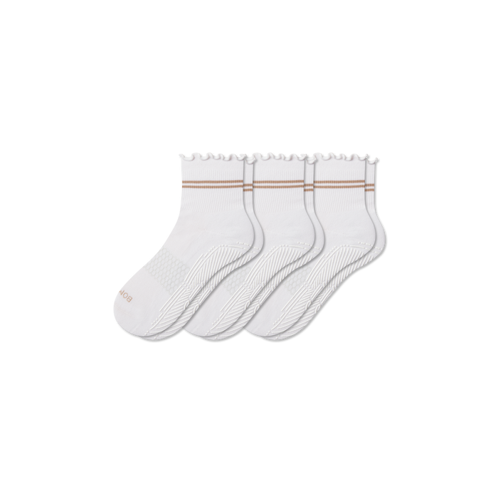 Bombas Women's Studio Gripper Quarter Socks 3-Pack, Non-Slip Yoga & Pilates Socks