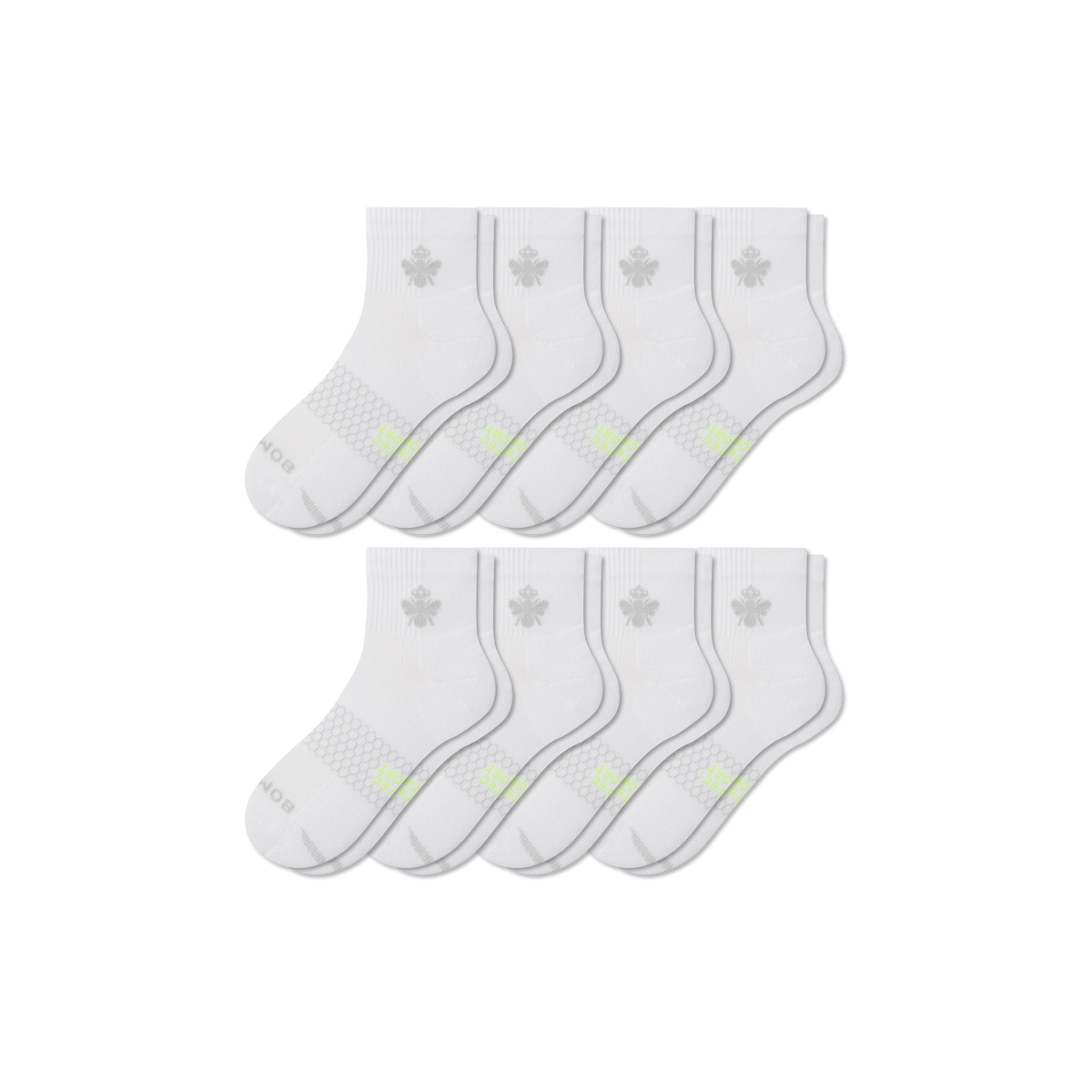 Bombas Women's All Sport Quarter Socks 8-Pack, Cushioned Athletic Socks