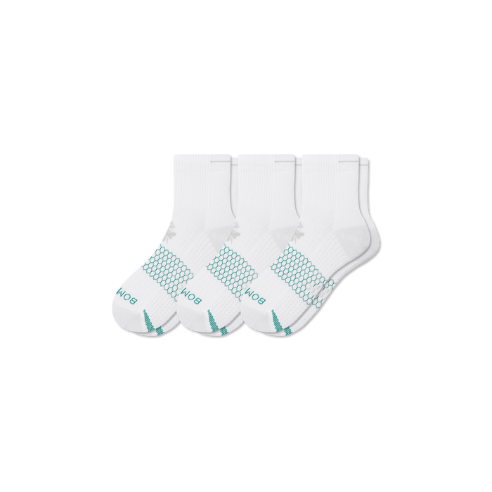Bombas Women's Golf Quarter Socks 3-Pack, Cushioned Athletic Golf Socks