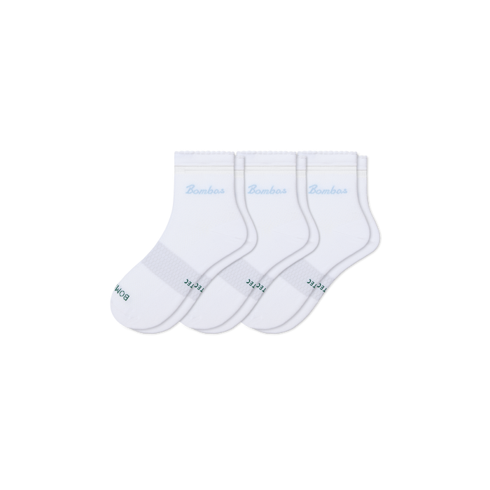 Bombas Women's UltraLite Sport Sheer Stripe Quarter Socks 3-Pack, Lightweight Running Socks