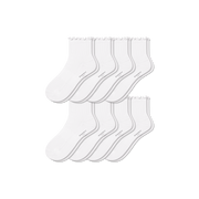 Bombas Women's Ruffle Rib Quarter Socks 8-Pack - Lightweight Frilled Cuff Socks