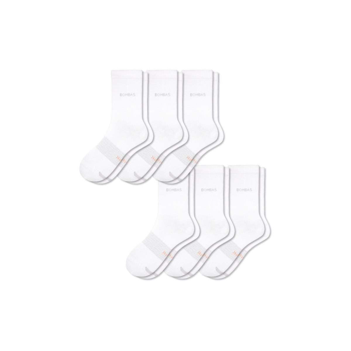 Bombas Women's UltraLite Sport Half Calf Socks 6-Pack, Lightweight Running Socks