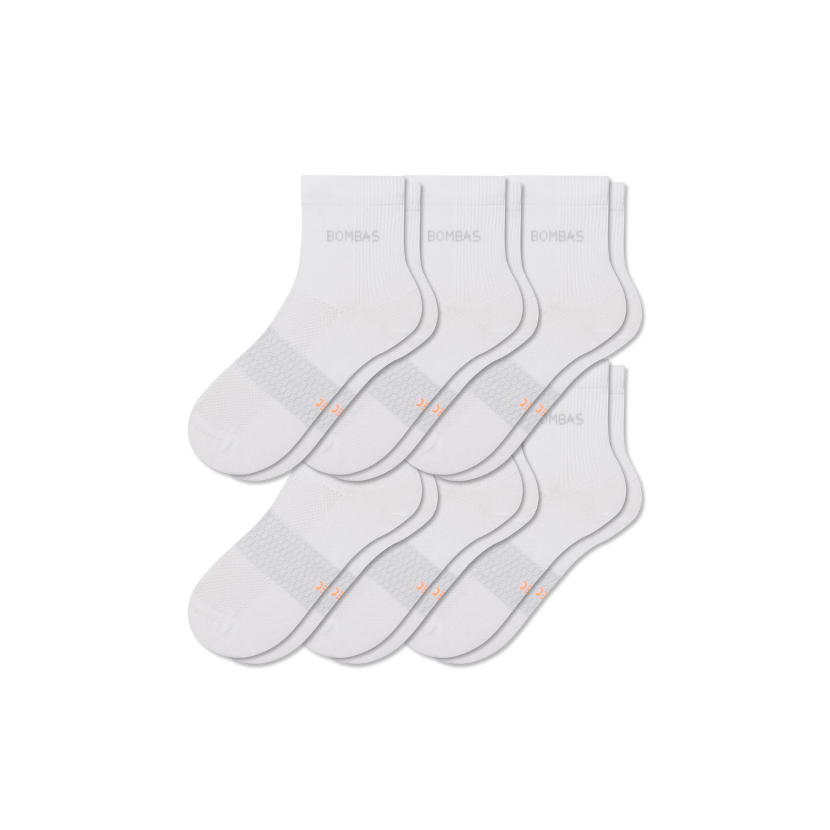 Bombas Women's UltraLite Sport Quarter Socks 6-Pack, Lightweight Running Socks