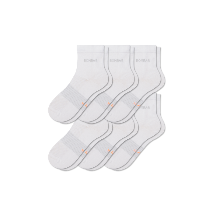 Bombas Women's UltraLite Sport Quarter Socks 6-Pack, Lightweight Running Socks