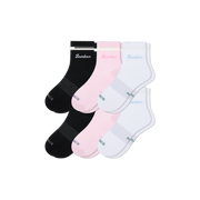 Bombas Women's UltraLite Sport Sheer Stripe Quarter Socks 6-Pack, Lightweight Running Socks