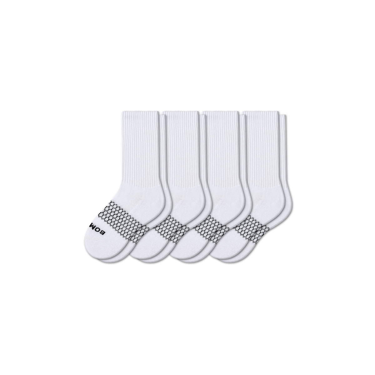 Bombas Youth Solids Calf Socks 4-Pack - Kids Seamless Toe Cotton Socks