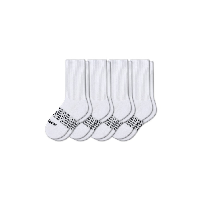Bombas Youth Solids Calf Socks 4-Pack - Kids Seamless Toe Cotton Socks